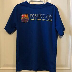 FCB Barcelona club official merchandise soccer shirt. Size Small blue